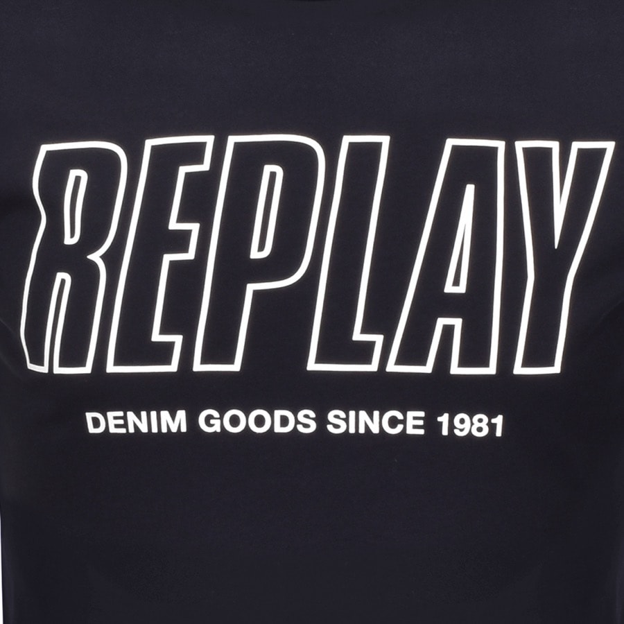 Alternative Image for ProductReplay Logo Crew Neck T Shirt Navy3